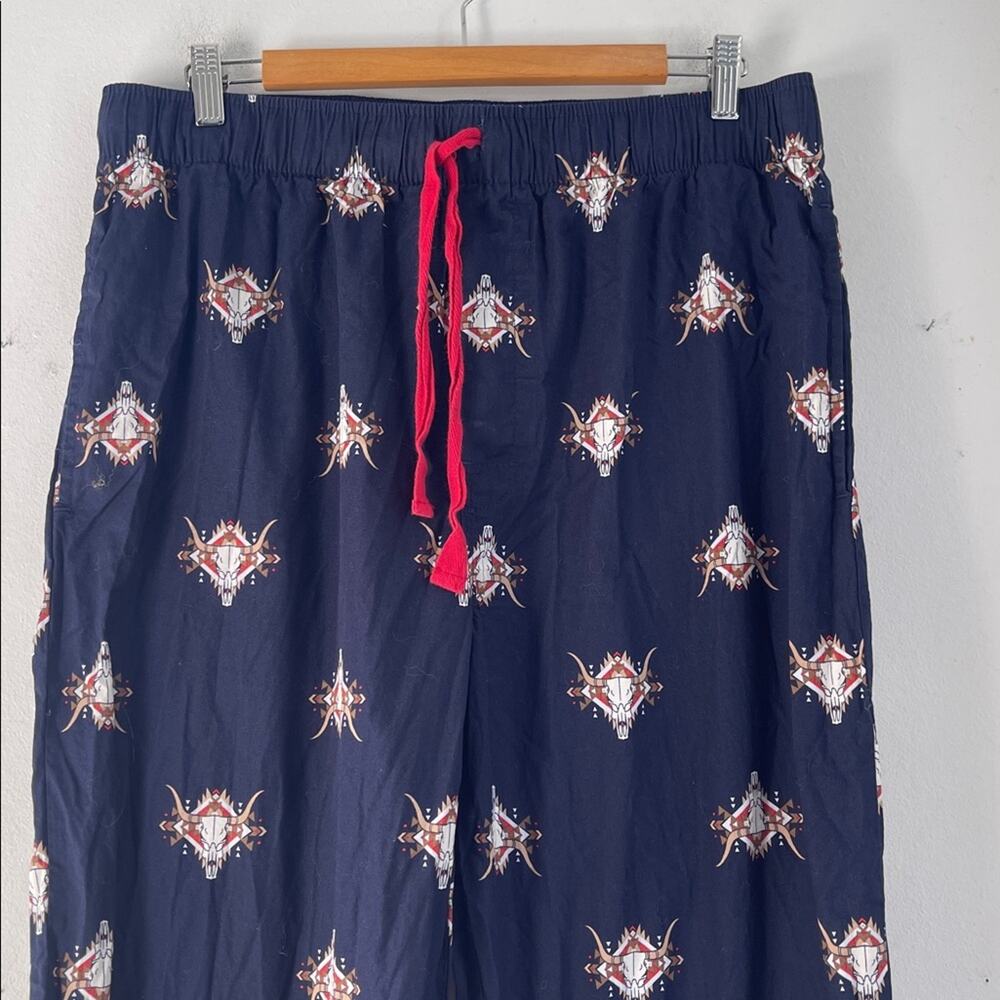 Wrangler cotton elastic drawstring waist pull on  cow skull print pajama pants L